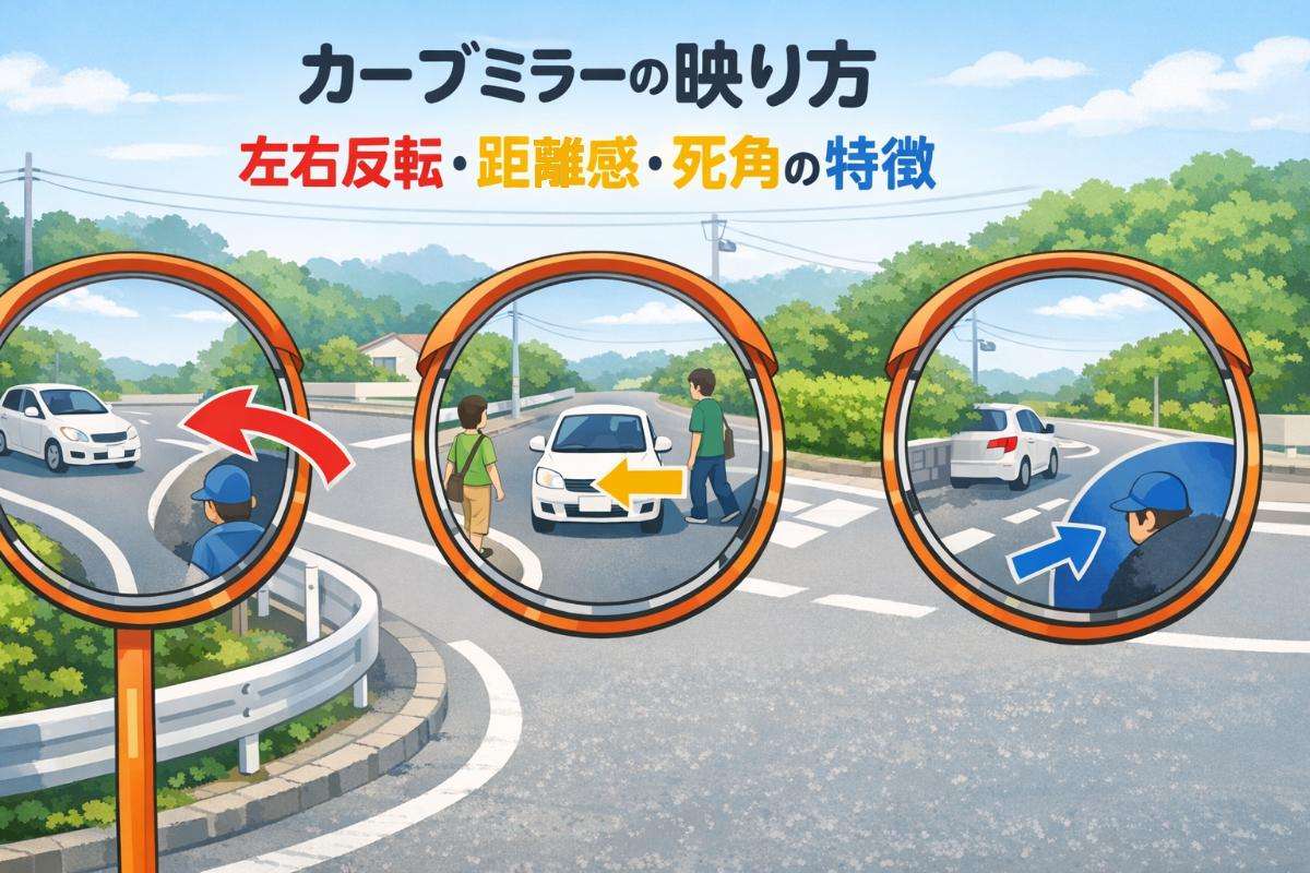 カーブミラーの映り方を徹底解説｜左右反転・距離感・死角の特徴と安全な見方のコツ